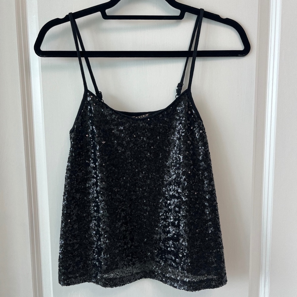 Review Black Sequin Cami Top – Size XS